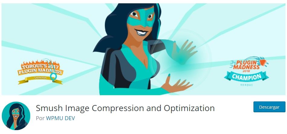 Smush Image Compression and Optimization para optimizar imágenes en WordPress